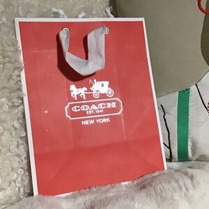Coach Red Gift Bag with White Logo